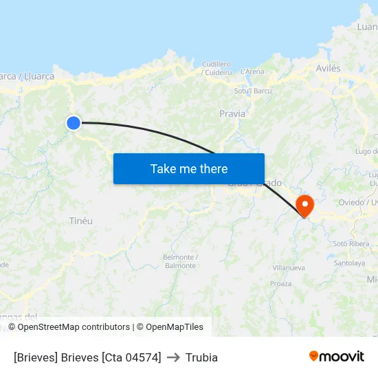 [Brieves]  Brieves [Cta 04574] to Trubia map