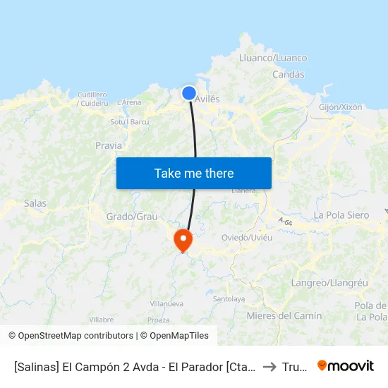 [Salinas]  El Campón 2 Avda - El Parador [Cta 04581] to Trubia map