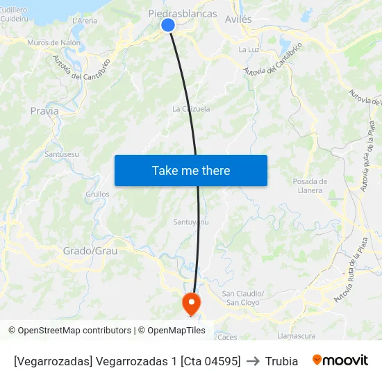 [Vegarrozadas]  Vegarrozadas 1 [Cta 04595] to Trubia map