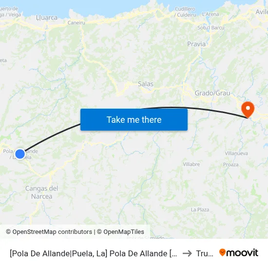 [Pola De Allande|Puela, La]  Pola De Allande [Cta 04665] to Trubia map