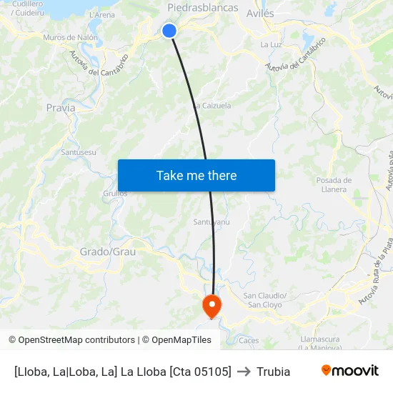 [Lloba, La|Loba, La]  La Lloba [Cta 05105] to Trubia map
