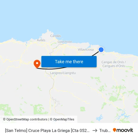 [San Telmo]  Cruce Playa La Griega [Cta 05202] to Trubia map