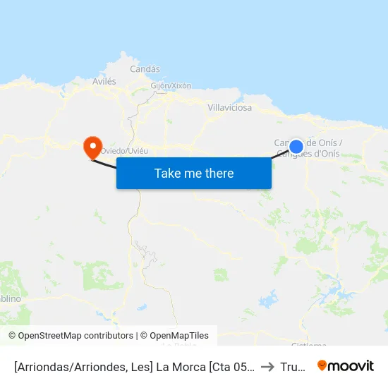 [Arriondas/Arriondes, Les]  La Morca [Cta 05426] to Trubia map