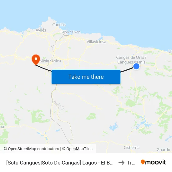 [Sotu Cangues|Soto De Cangas]  Lagos - El Bosque [Cta 21427] to Trubia map