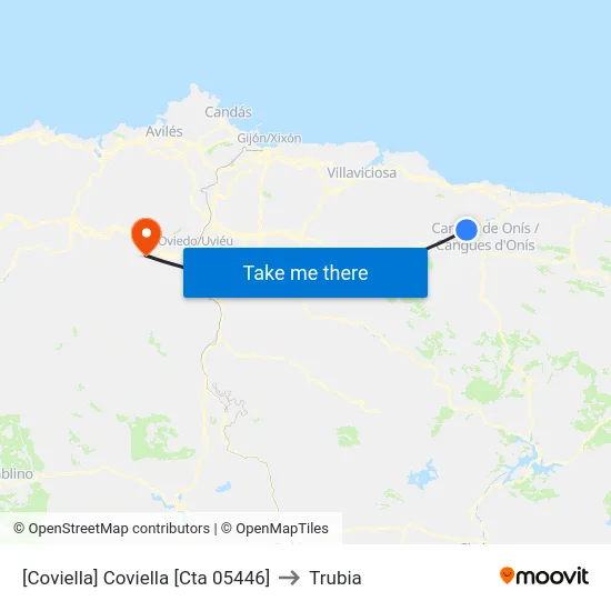 [Coviella]  Coviella [Cta 05446] to Trubia map