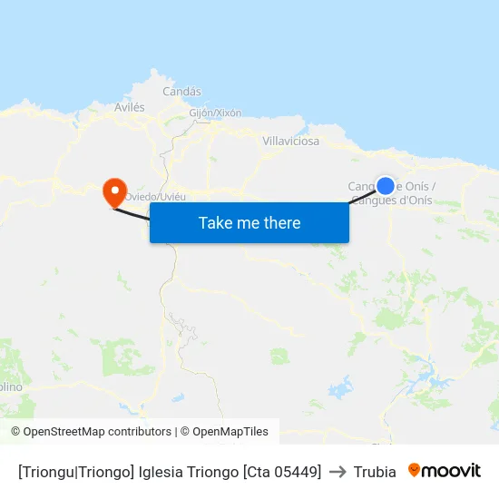 [Triongu|Triongo]  Iglesia Triongo [Cta 05449] to Trubia map