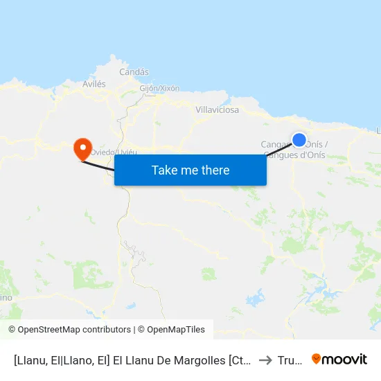[Llanu, El|Llano, El]  El Llanu De Margolles [Cta 05452] to Trubia map