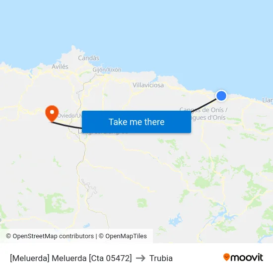 [Meluerda]  Meluerda [Cta 05472] to Trubia map