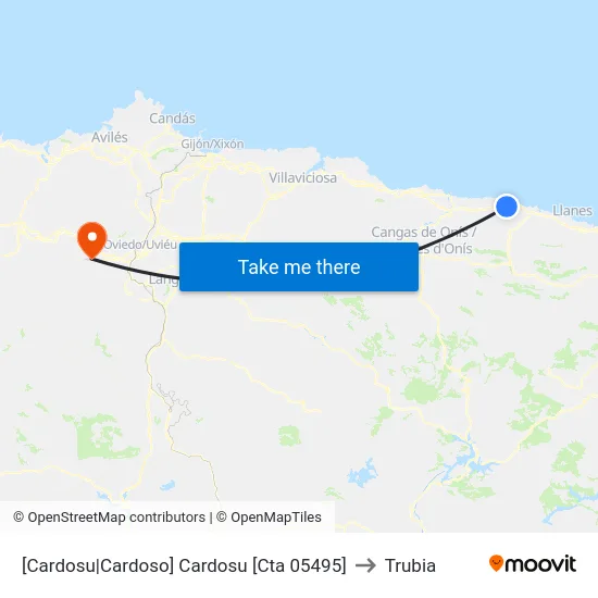 [Cardosu|Cardoso]  Cardosu [Cta 05495] to Trubia map