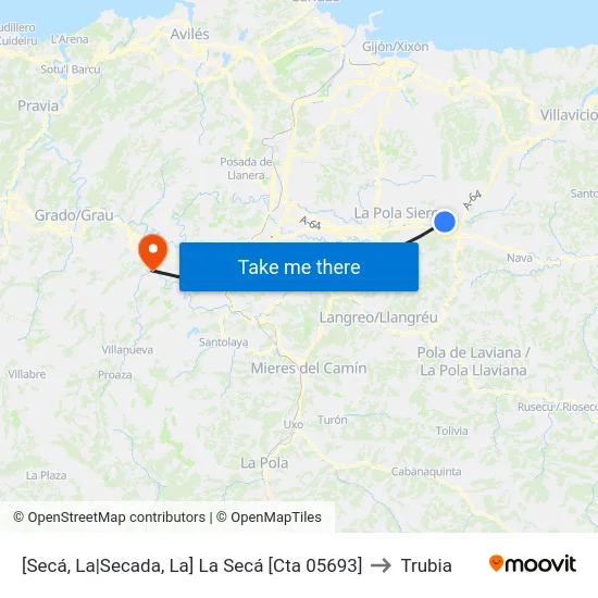 [Secá, La|Secada, La]  La Secá [Cta 05693] to Trubia map
