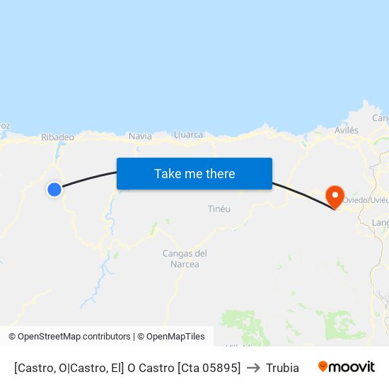 [Castro, O|Castro, El]  O Castro [Cta 05895] to Trubia map
