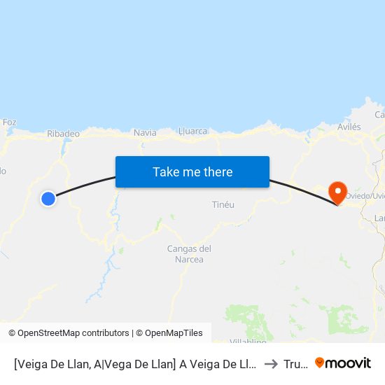 [Veiga De Llan, A|Vega De Llan]  A Veiga De Llan [Cta 05900] to Trubia map