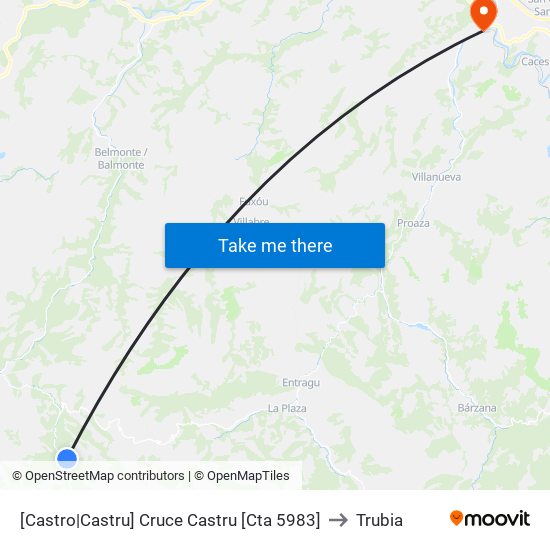 [Castro|Castru]  Cruce Castru [Cta 5983] to Trubia map