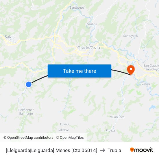 [Lleiguarda|Leiguarda]  Menes [Cta 06014] to Trubia map