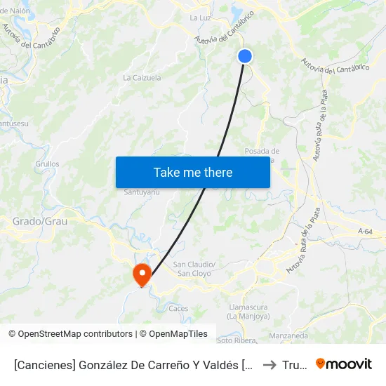 [Cancienes]  González De Carreño Y Valdés [Cta 06294] to Trubia map