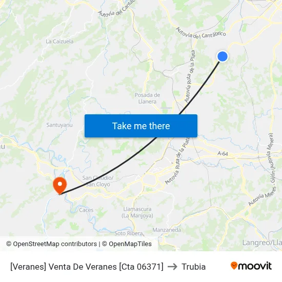 [Veranes]  Venta De Veranes [Cta 06371] to Trubia map