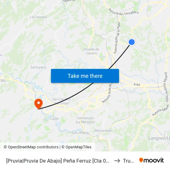 [Pruvia|Pruvia De Abajo]  Peña Ferruz [Cta 06389] to Trubia map