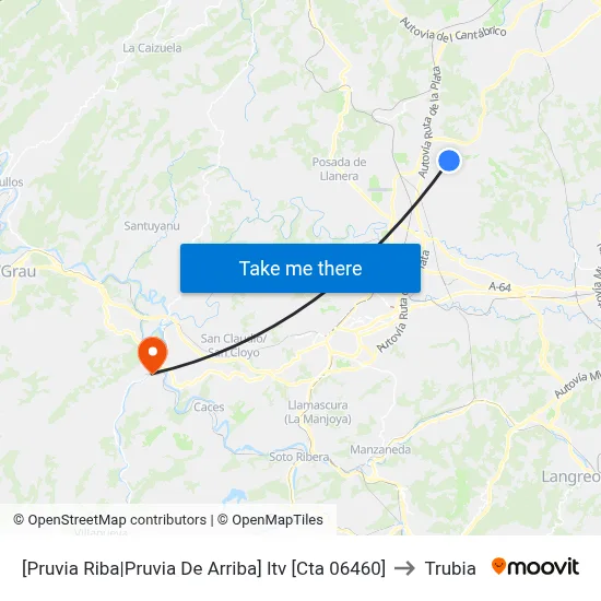 [Pruvia Riba|Pruvia De Arriba]  Itv [Cta 06460] to Trubia map