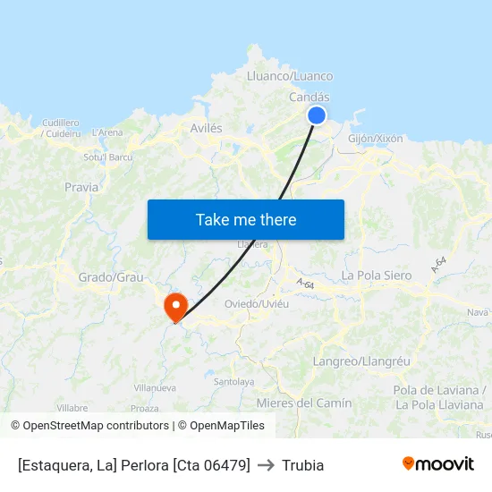 [Estaquera, La]  Perlora [Cta 06479] to Trubia map