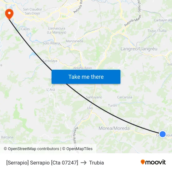 [Serrapio]  Serrapio [Cta 07247] to Trubia map