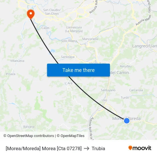 [Morea/Moreda]  Morea [Cta 07278] to Trubia map