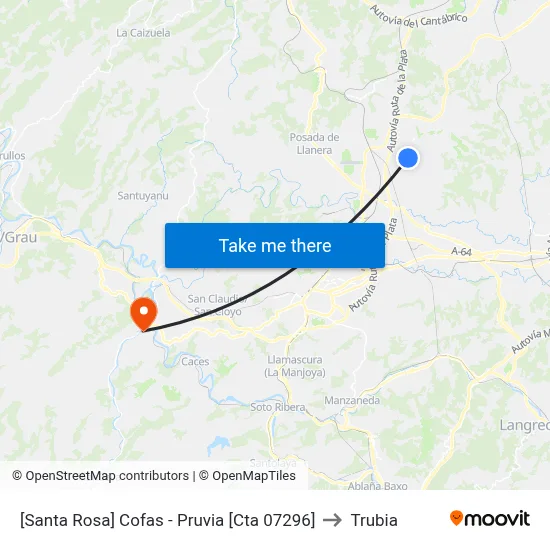 [Santa Rosa]  Cofas - Pruvia [Cta 07296] to Trubia map