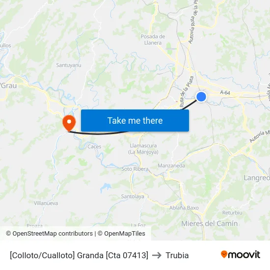 [Colloto/Cualloto]  Granda [Cta 07413] to Trubia map