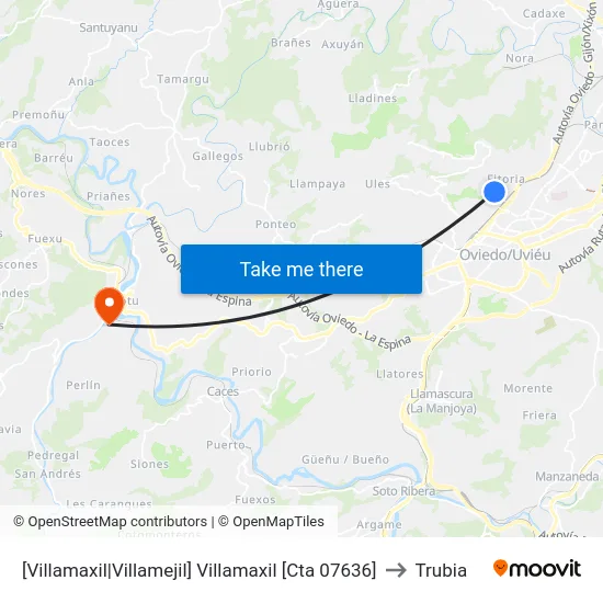 [Villamaxil|Villamejil]  Villamaxil [Cta 07636] to Trubia map