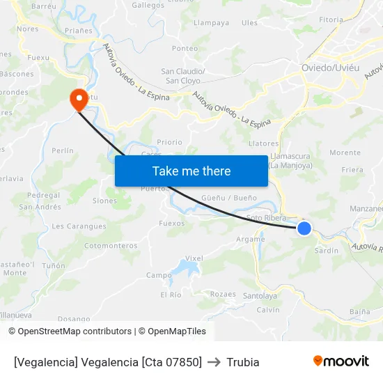 [Vegalencia]  Vegalencia [Cta 07850] to Trubia map