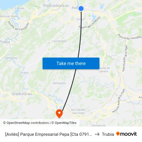 [Avilés]  Parque Empresarial Pepa [Cta 07918] to Trubia map