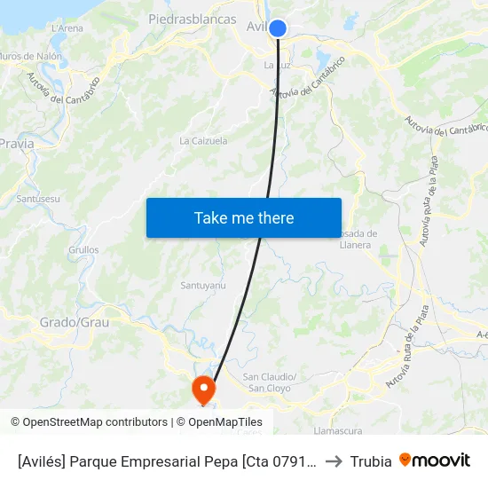 [Avilés]  Parque Empresarial Pepa [Cta 07919] to Trubia map