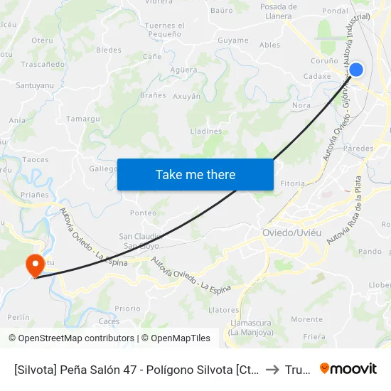 [Silvota]  Peña Salón 47 - Polígono Silvota [Cta 07950] to Trubia map