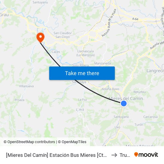 [Mieres Del Camín]  Estación Bus Mieres [Cta 07991] to Trubia map