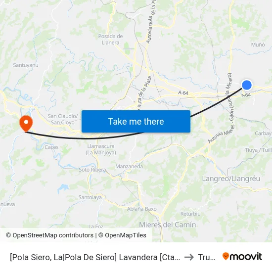[Pola Siero, La|Pola De Siero]  Lavandera [Cta 09332] to Trubia map