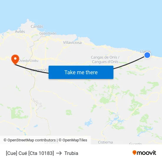[Cue]  Cué [Cta 10183] to Trubia map