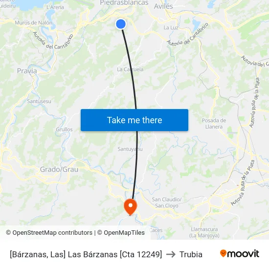 [Bárzanas, Las]  Las Bárzanas [Cta 12249] to Trubia map