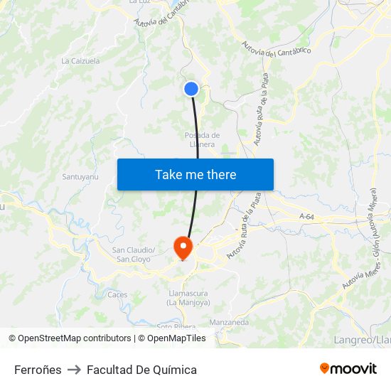 Ferroñes to Facultad De Química map