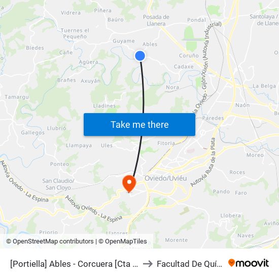 [Portiella]  Ables - Corcuera [Cta 20858] to Facultad De Química map