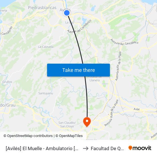[Avilés]  El Muelle - Ambulatorio [Cta 00742] to Facultad De Química map
