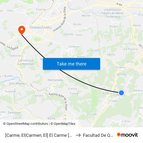 [Carme, El|Carmen, El]  El Carme [Cta 01144] to Facultad De Química map