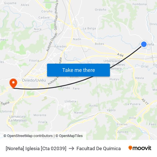 [Noreña]  Iglesia [Cta 02039] to Facultad De Química map