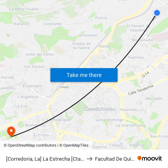 [Corredoria, La]  La Estrecha [Cta 02071] to Facultad De Química map