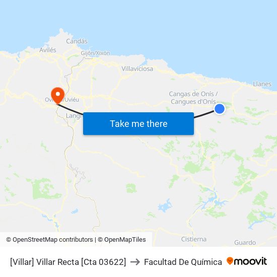 [Villar]  Villar Recta [Cta 03622] to Facultad De Química map