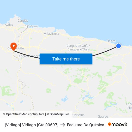 [Vidiago]  Vidiago [Cta 03697] to Facultad De Química map