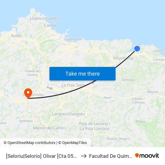 [Seloriu|Selorio]  Olivar [Cta 05729] to Facultad De Química map