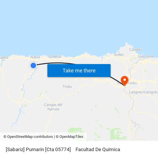 [Sabariz]  Pumarín [Cta 05774] to Facultad De Química map