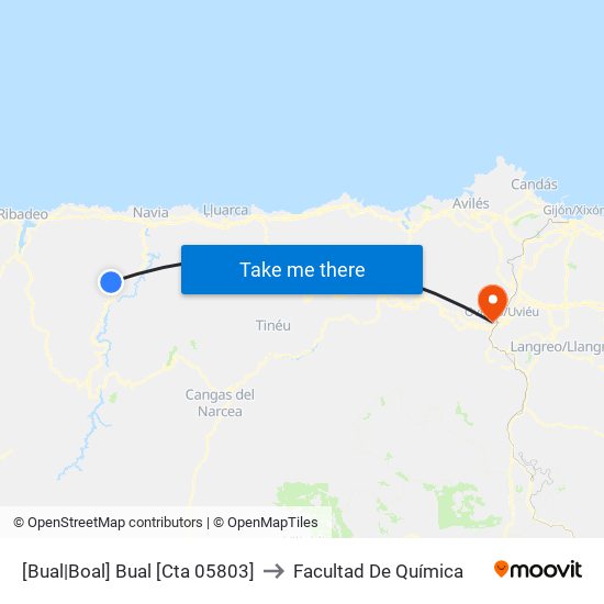 [Bual|Boal]  Bual [Cta 05803] to Facultad De Química map