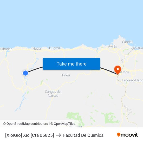 [Xío|Gío]  Xío [Cta 05825] to Facultad De Química map