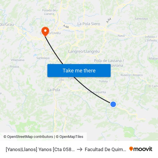 [Yanos|Llanos]  Yanos [Cta 05889] to Facultad De Química map