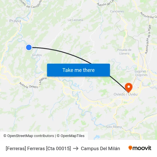 [Ferreras]  Ferreras [Cta 00015] to Campus Del Milán map